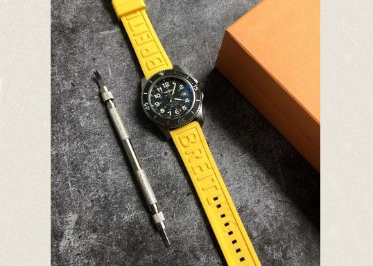 Breitling yellow rubber strap sale